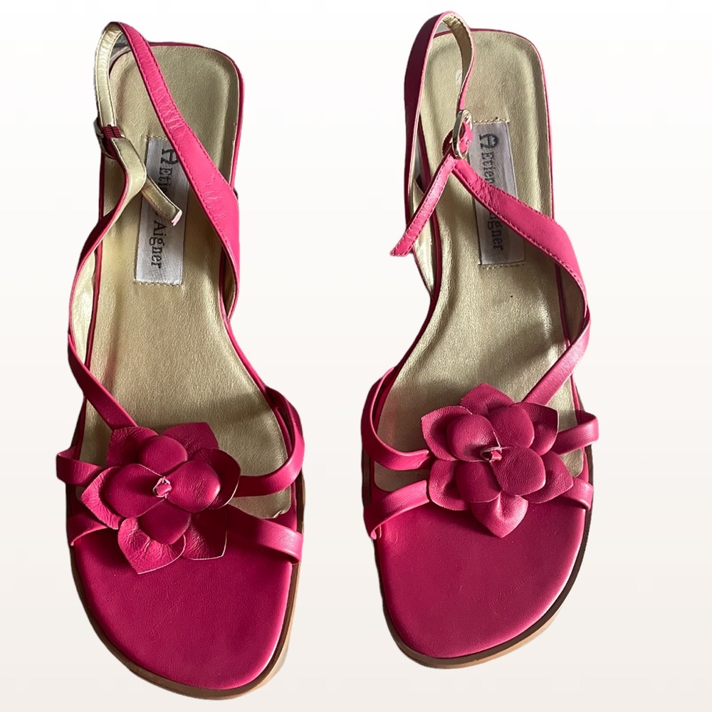 etienne aigner rose wedges